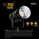Godox UL150 LED Video Light, 150W 5600K Daylight Balanced Silent Led Video Light