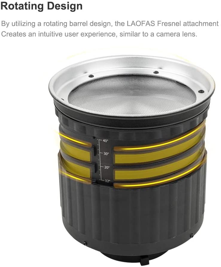LAOFAS Fresnel Lens Light Modifier with Bowens Mount