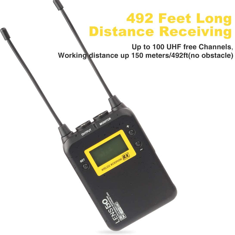 Lensgo LWM-328C UHF 99-Channels Professional Stereo Wireless Microphone System
