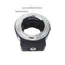 Commlite cm-ENF-E1 Pro Nikon F Mount Lens to Sony E Mount Autofocus Electronic Lens Adapter w/Aperture Control Built-in is VR EXIF Transmitting for Sony A9 A7R2 A7II A6300 A6500 A7R