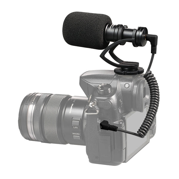 comica CVM-VM10II Mini Shotgun Video Microphone, Full Metal Aluminum Cardioid Directional Condenser with Wind Muff for DSLR Camera Camcorder Smartphones and Gopro