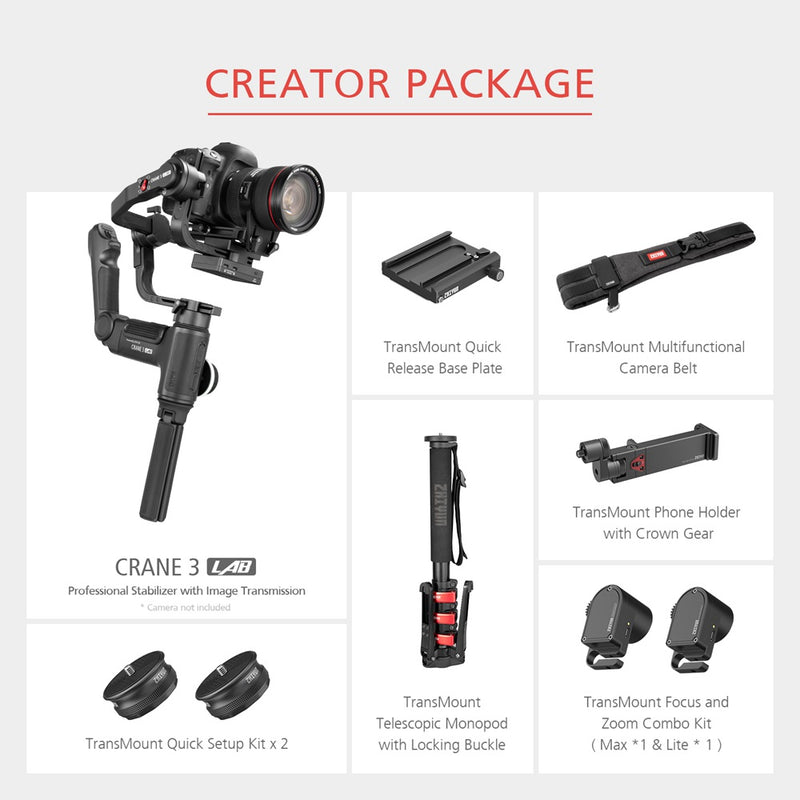 Zhiyun Crane3 LAB Handheld Stabilizer Creator Package| Pergear Gimbals