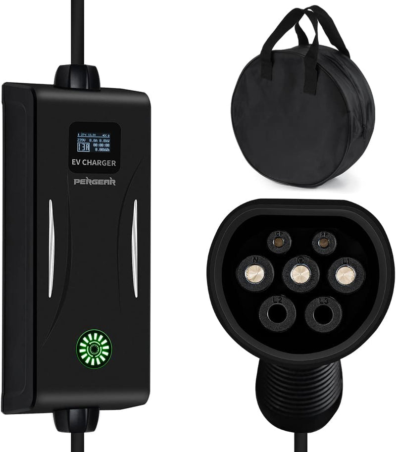 PERGEAR Type 2 EV Charger for Electric Vehicals Tesla, BYD, Benz, Audi, BMW and So On