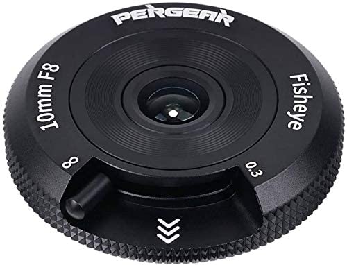 Pergear 10mm F8 Pancake Lens Tiny Fisheye Lens Manual Focus Wide Angle Lens for Fuji