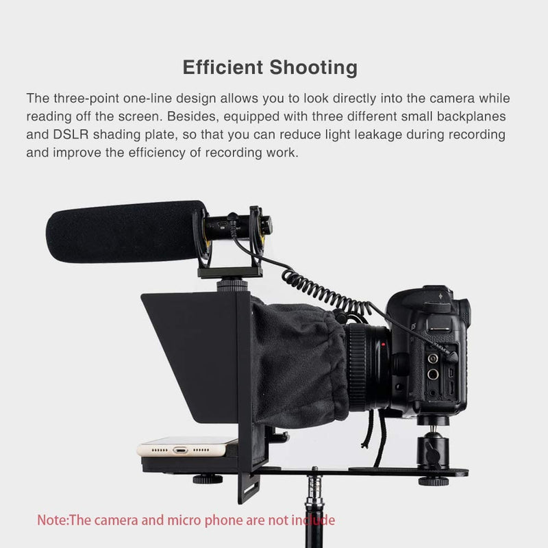 Pergear Mini Portable Adjustable Teleprompter for Smartphone iPhone DSLR Recording