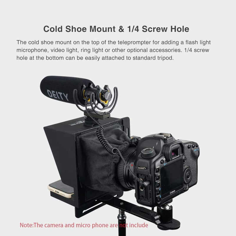 Pergear Mini Portable Adjustable Teleprompter for Smartphone iPhone DSLR Recording