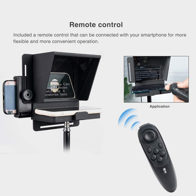 LENSGO Teleprompter voor tablet smartphone, 10 inch mini draagbare LENSGO Teleprompter voor tablet smartphone, 10 inch mini draagbare