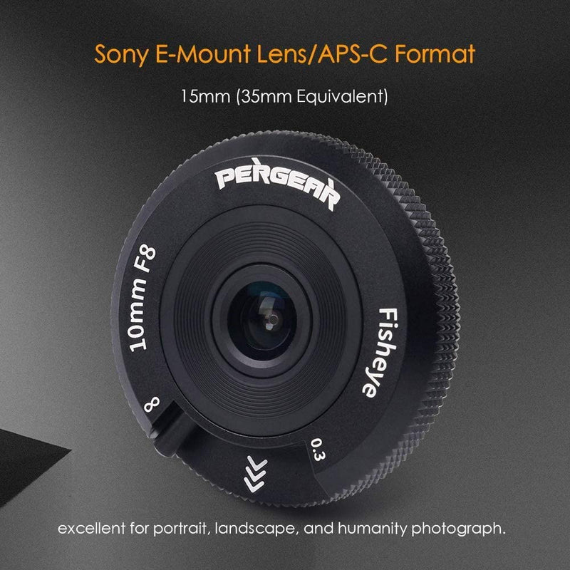 Pergear 10mm F8 Pancake Fisheye Lens for Sony