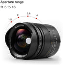 TTArtisan 21mm F1.5 Full-frame Wide-angle Lens for Sony E-mount Cameras