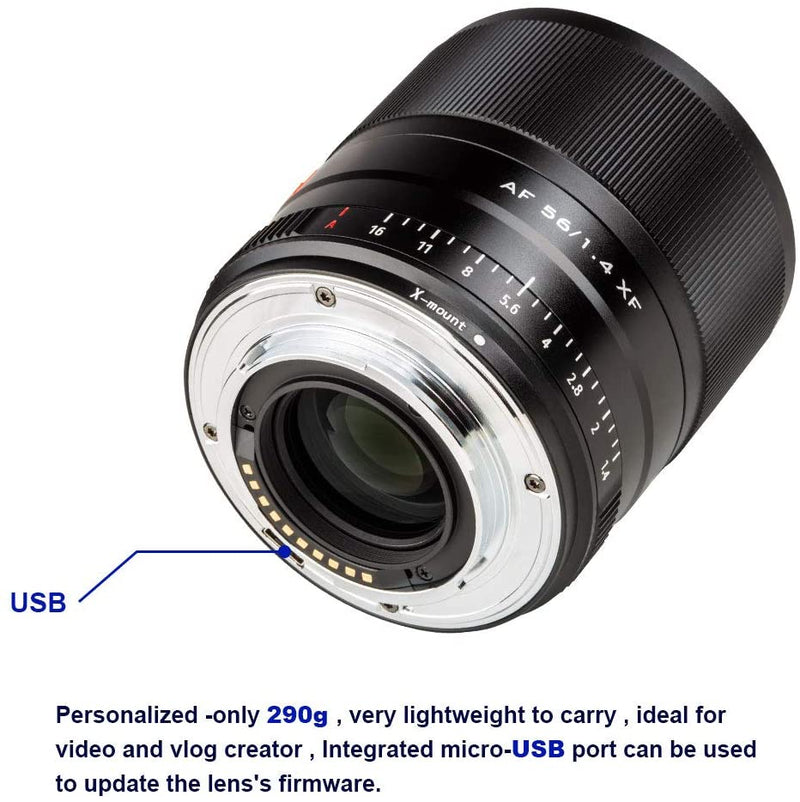 Viltrox 56mm F1.4 Autofocus Portrait-Length Lens for Fujifilm X-Mount Cameras