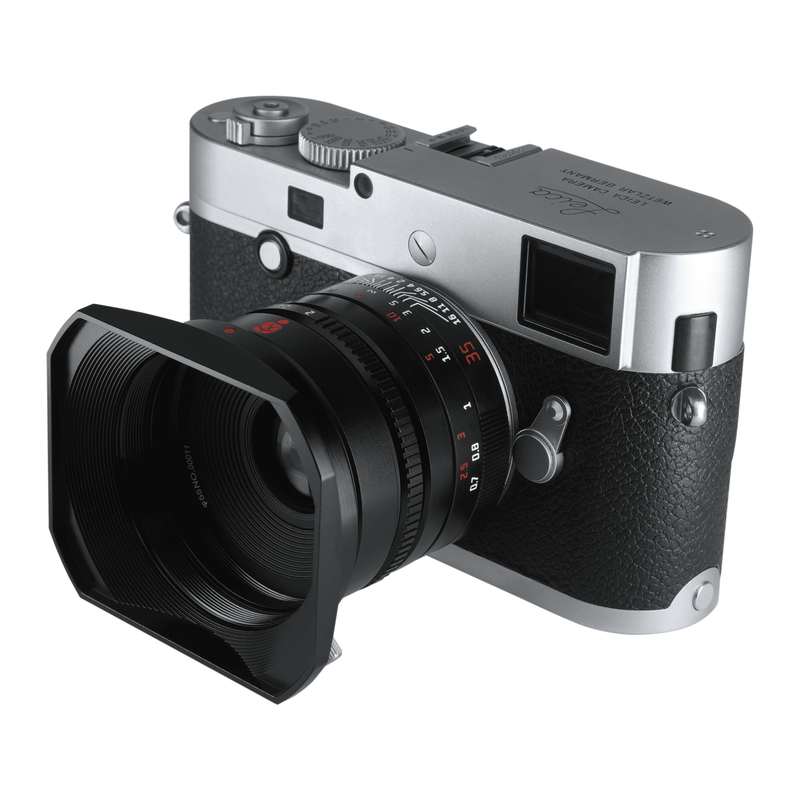 7Artisans WEN 35mm F2.0 Leica M Mark II, with Square Lens Hood