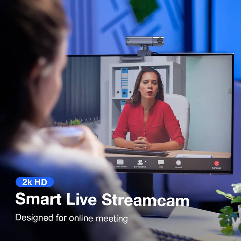 AICOCO 2K HD Smart Live Wide-angle Stream Camera for Online Conference/Video Chat