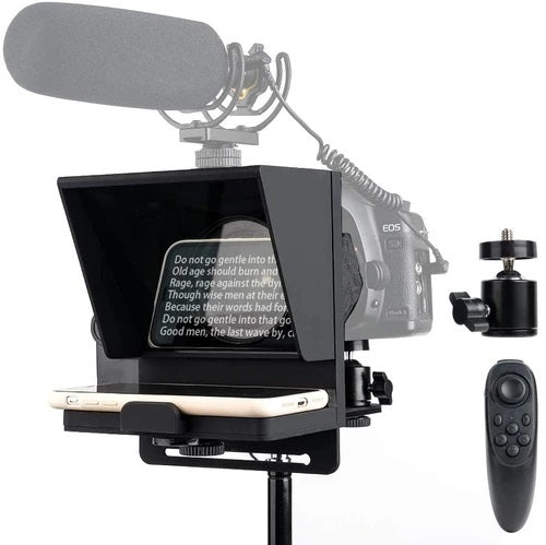 Pergear Mini Portable Adjustable Teleprompter for Smartphone iPhone DSLR Recording